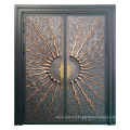 Gabon Magnificent And Mighty Carved Design Cast Aluminum Strong Galvanized Hings Exterior Entrance Security Steel Door